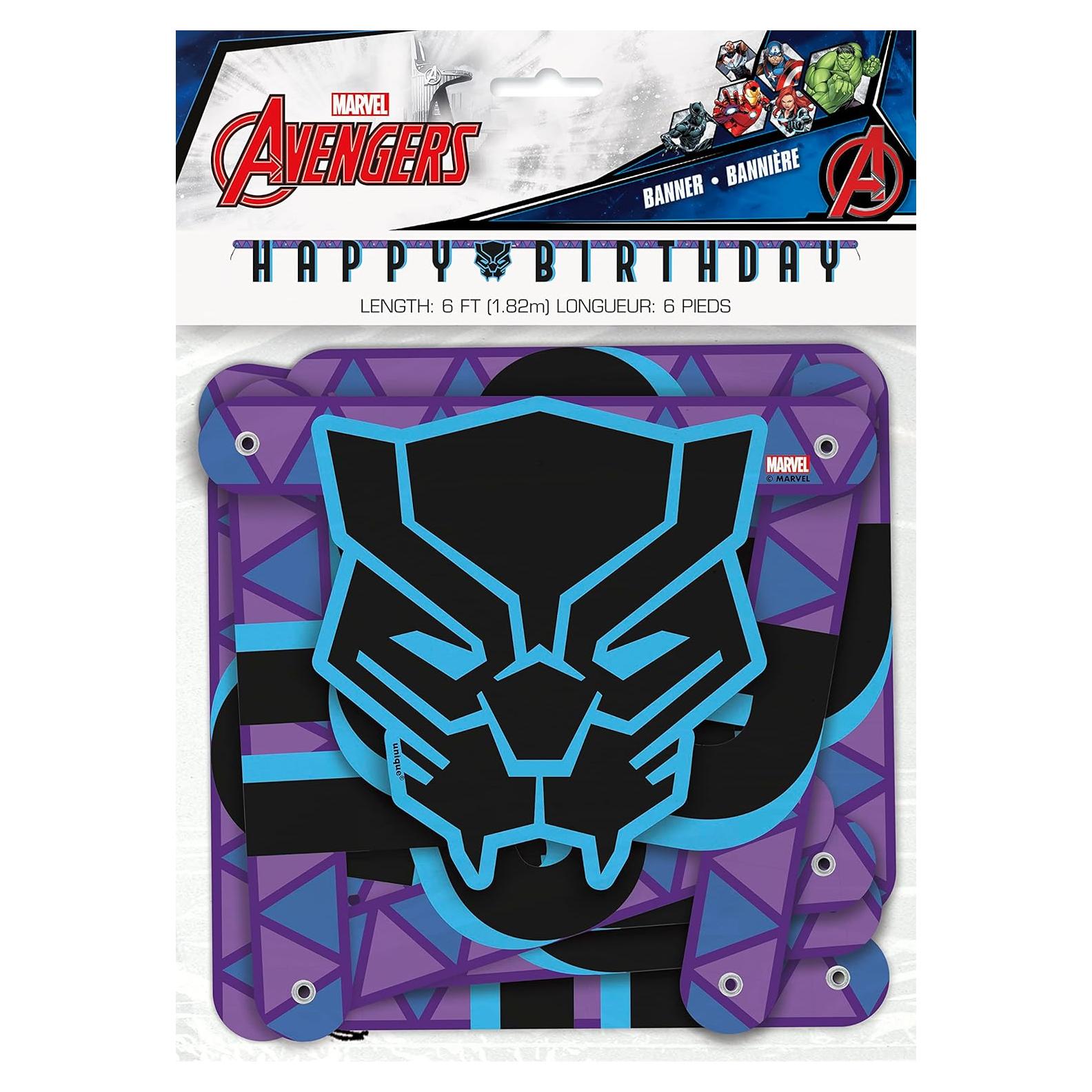 Banderín de Papel Multicolor Pantera Negra 1.83 m - Fiesta