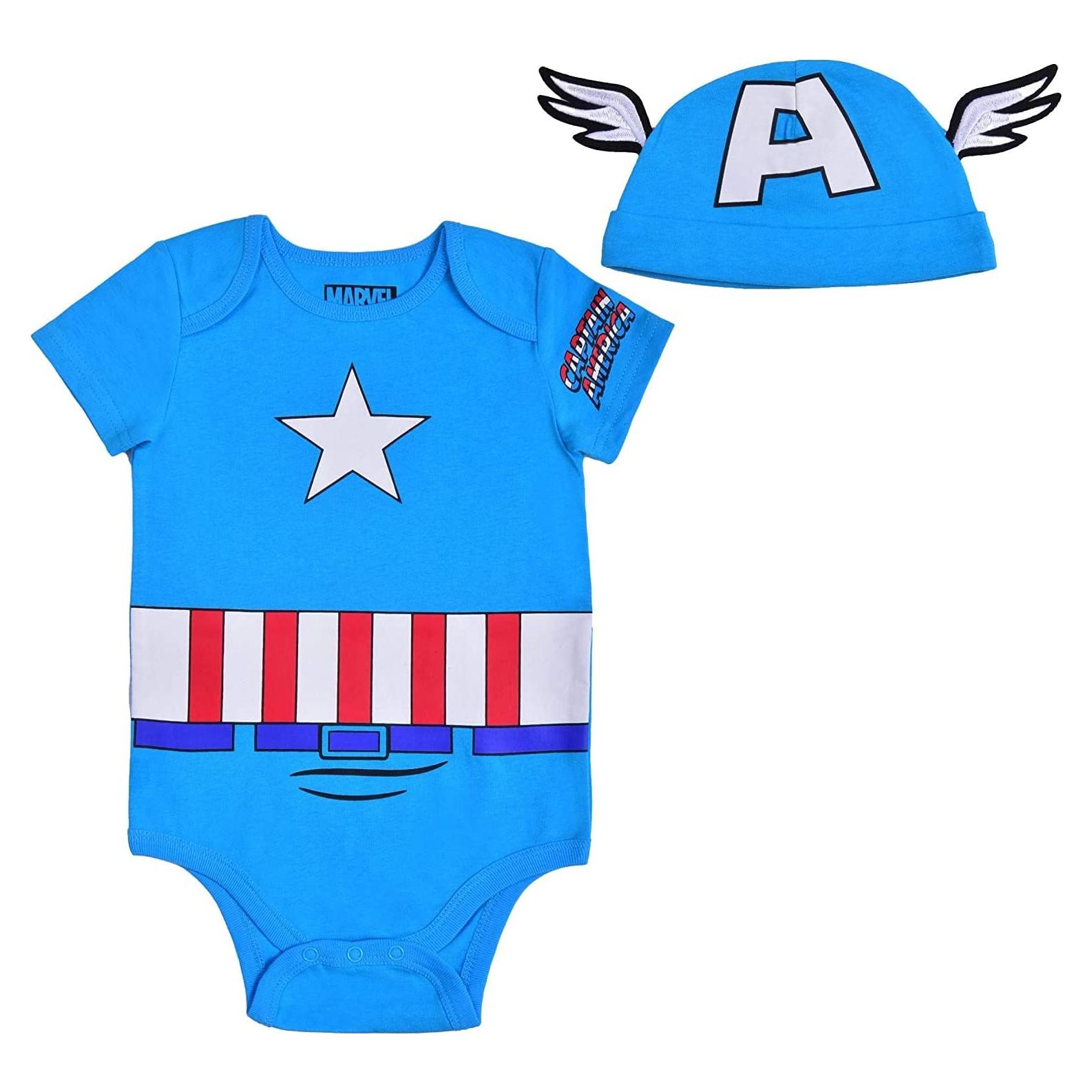 Conjunto Body y Gorra Capitán América Marvel 18 Meses Azul