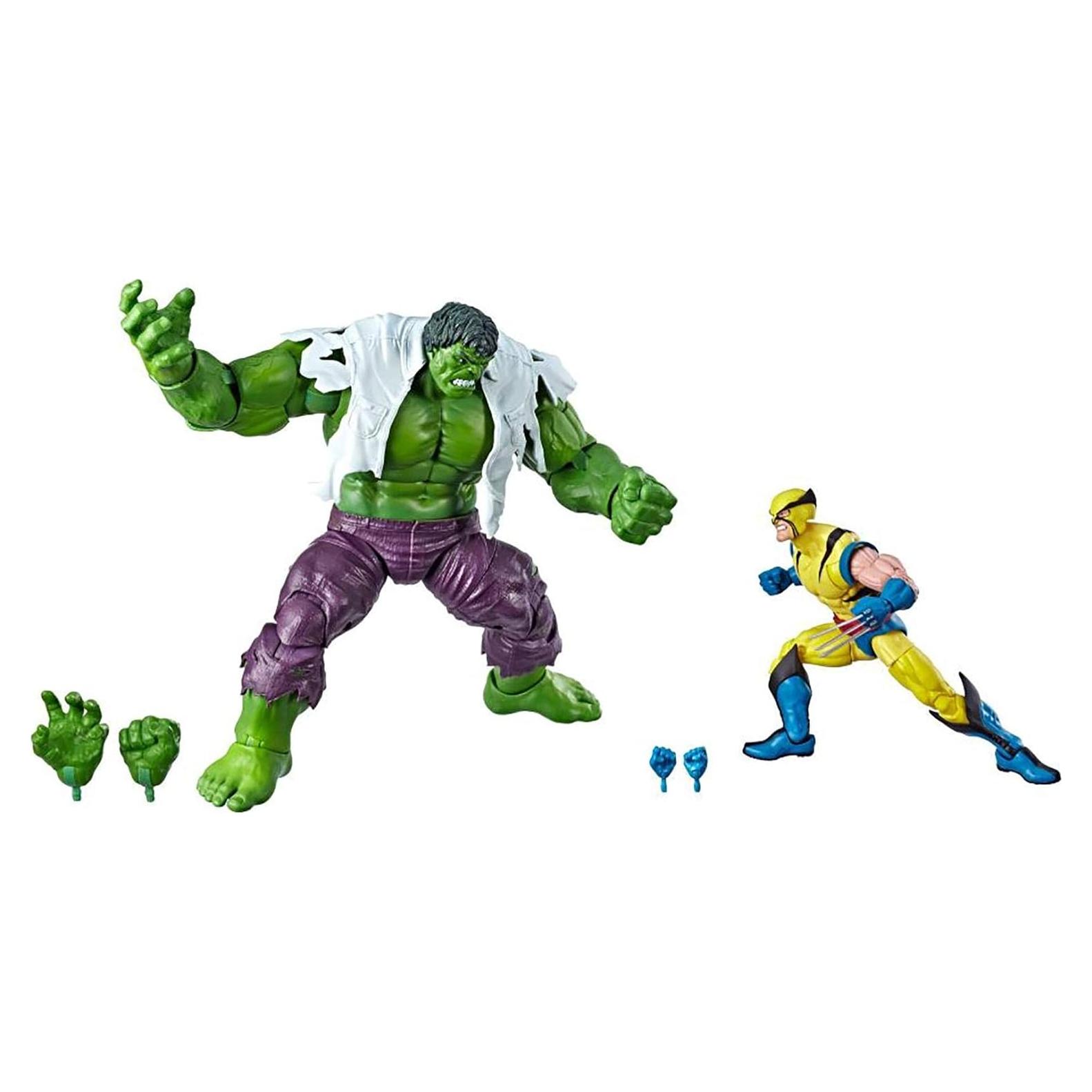 Figuras de Acción Marvel Legends Wolverine y Hulk 6" - Hasbro