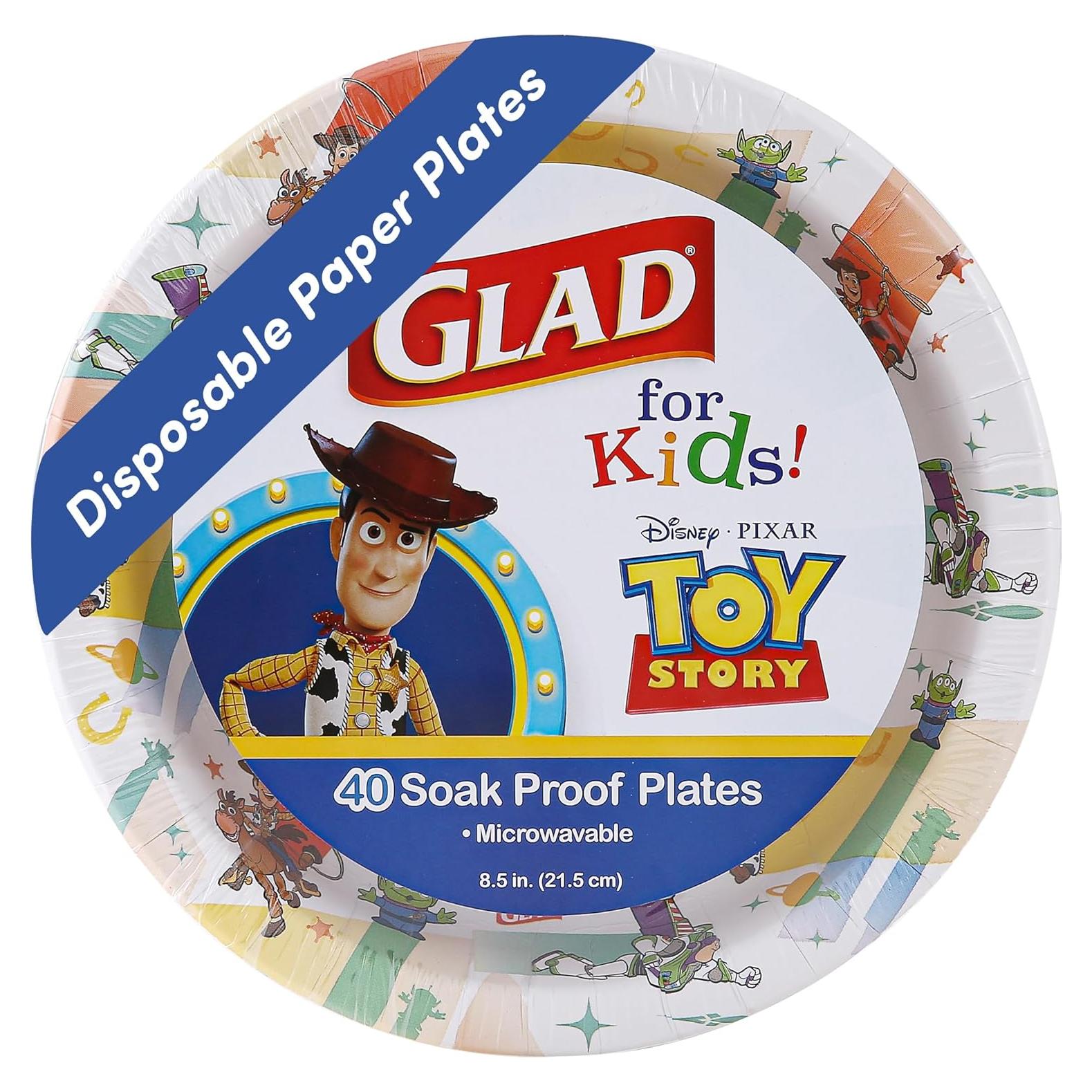 Platos de Papel Desechables Glad Toy Story 21.6 cm - 40 Unidades
