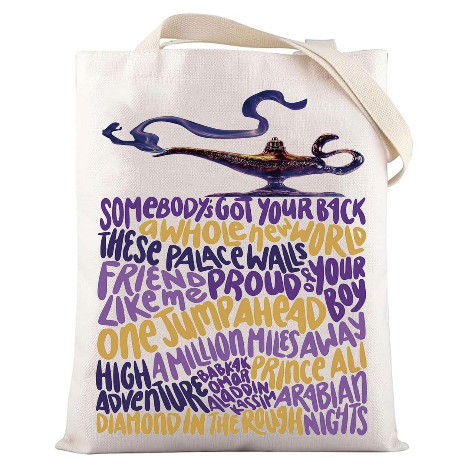 Bolsa de Lona Reutilizable LEVLO Aladdin Genio 37x33cm