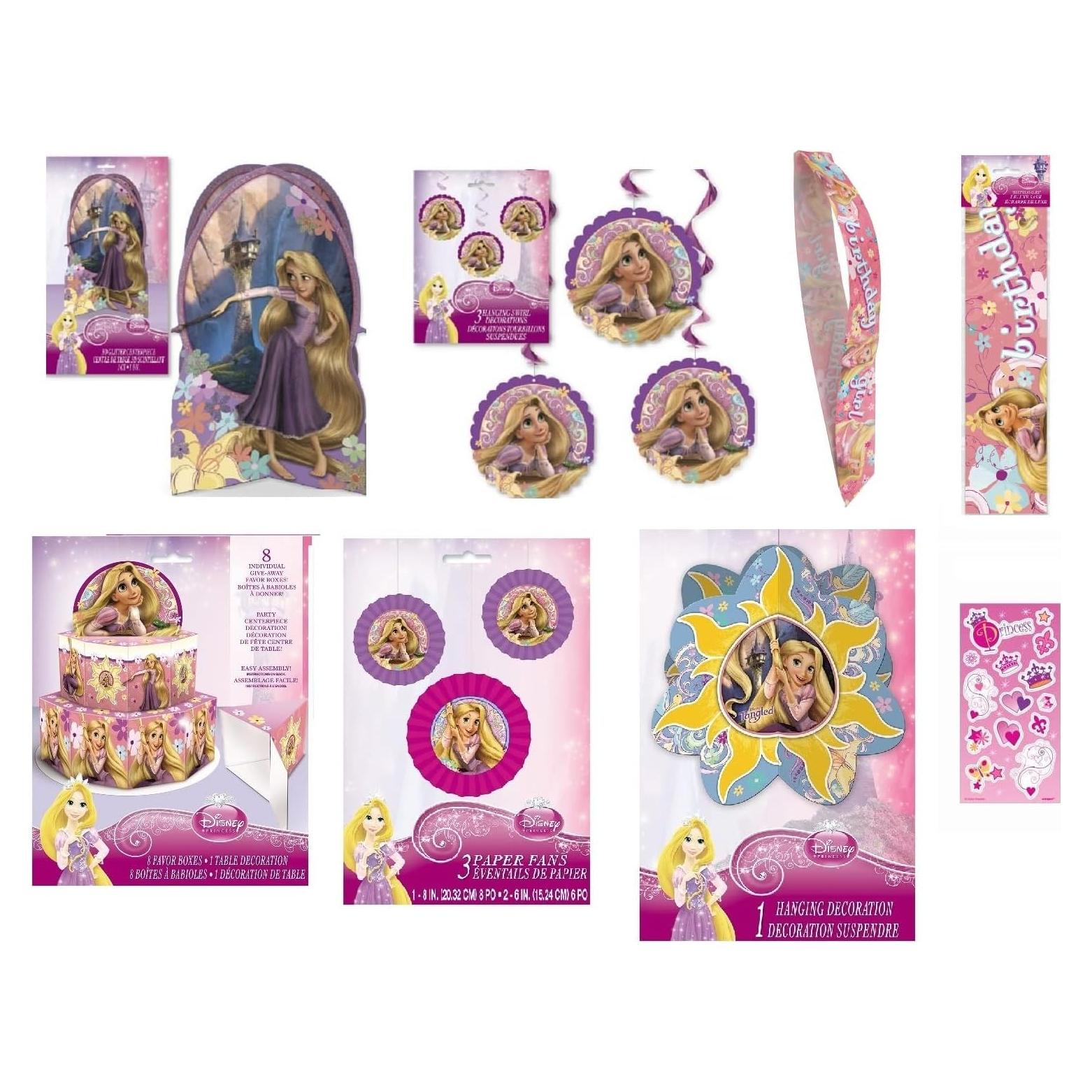 Kit de Decoración de Fiesta Rapunzel Enredados - 8 Cajas Favor