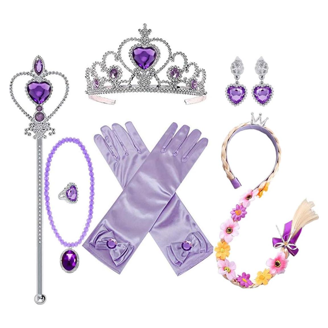 Set de Disfraz de Princesa Rapunzel Yosbabe 8 Piezas Niñas