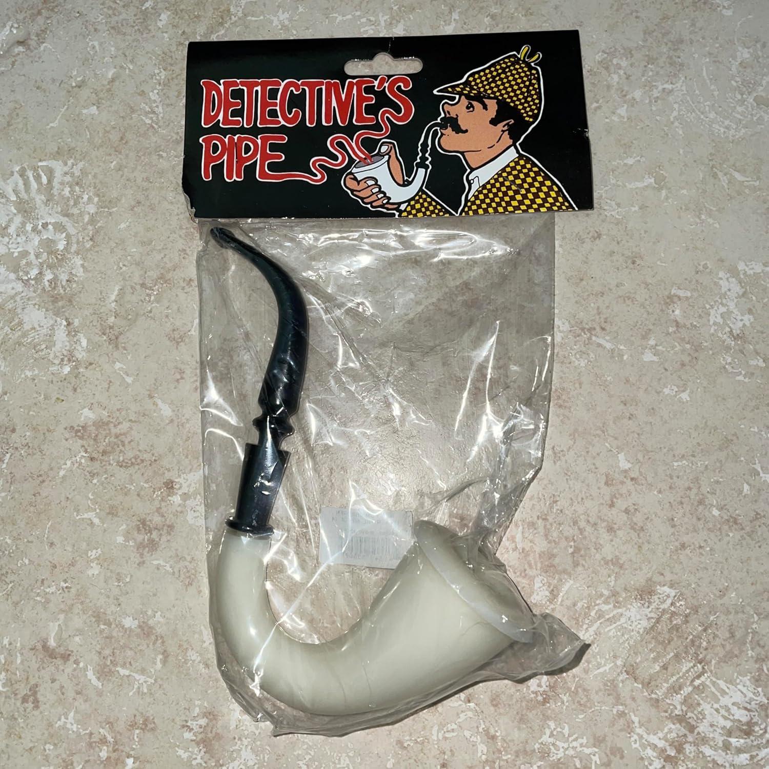 Pipa de Sherlock Holmes de Plástico Marfil - Morris Costumes