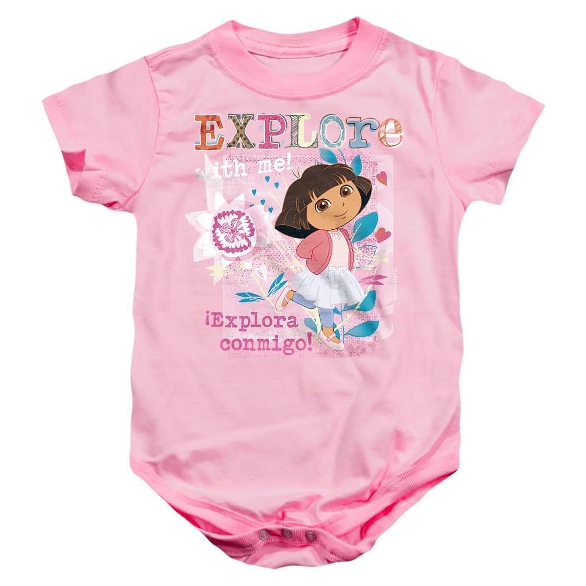 Mono Unisex Bebé Popfunk Dora La Exploradora 12 Meses Rosa