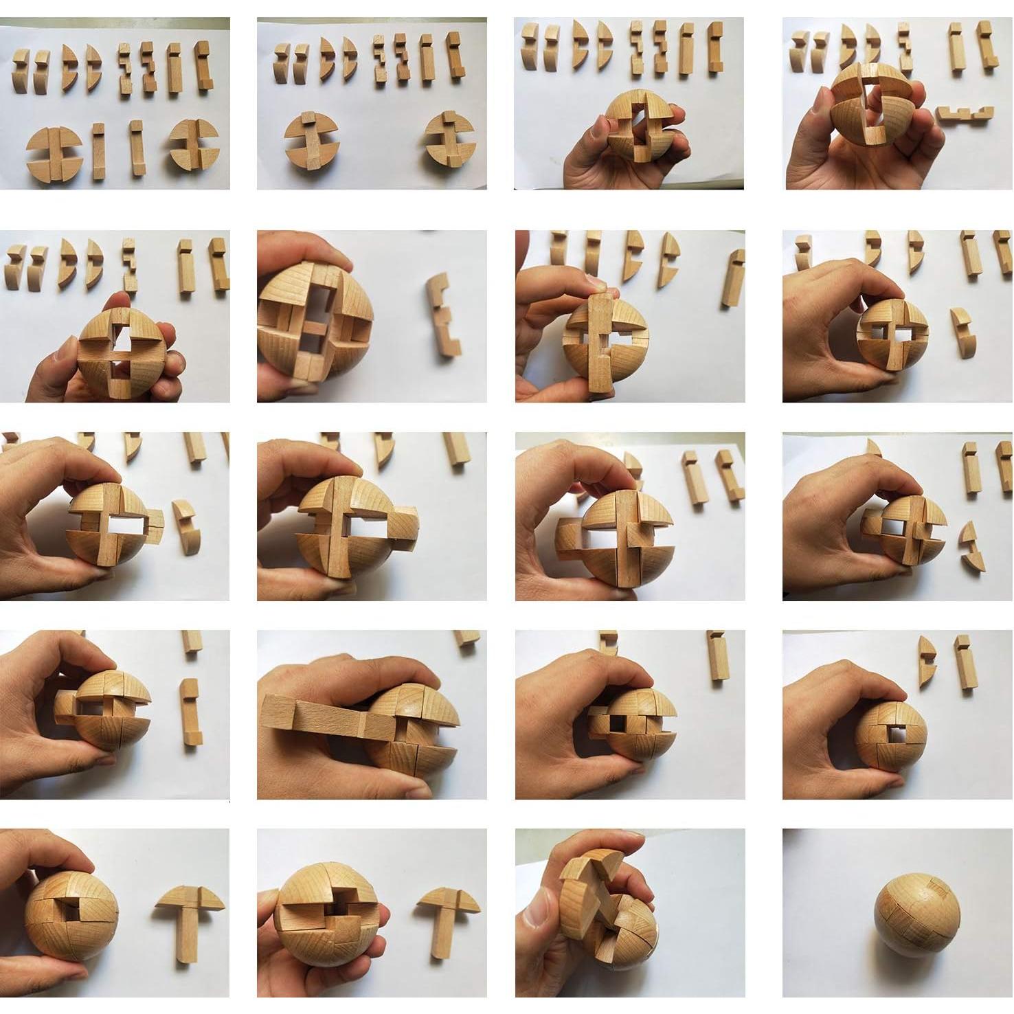 Rompecabezas de Madera AHYUAN Esfera 7.62 cm Juguete Mental