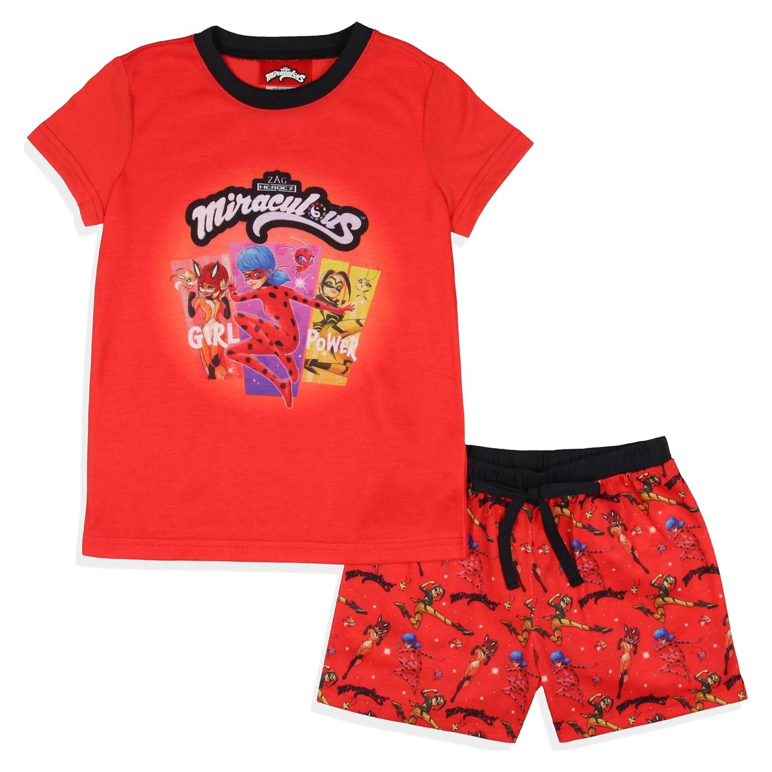 Conjunto de Pijama Corto Niñas Intimo Ladybug y Cat Noir