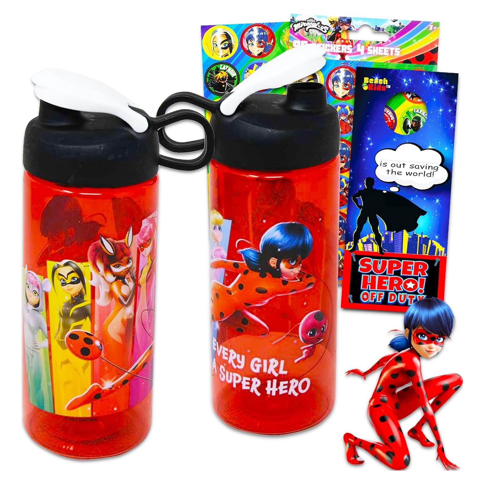 Conjunto de Botellas de Agua Miraculous Ladybug 490 ml - 2 Unidades