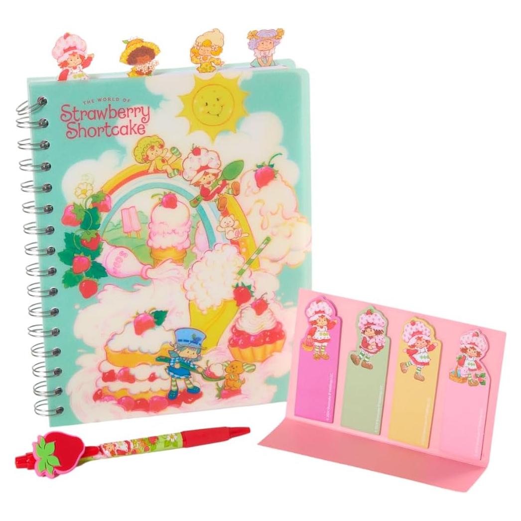 Set Cuaderno Espiral Fresa Shortcake 96 Páginas Rayadas