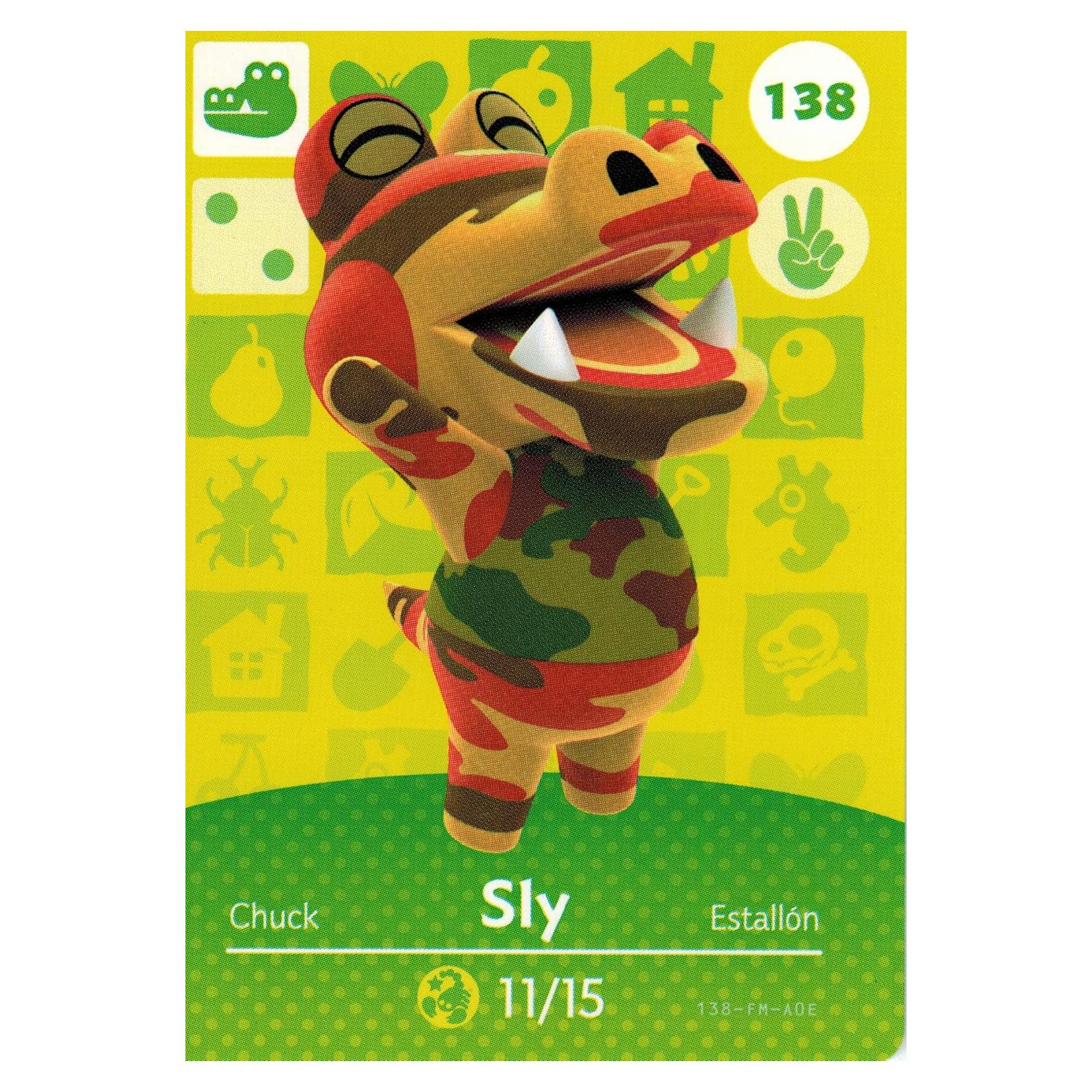 Tarjeta Amiibo Sly 138/200 Nintendo Animal Crossing