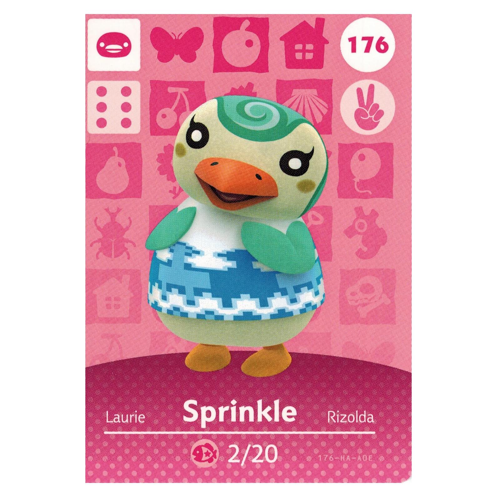 Tarjeta Amiibo Sprinkle 176/200 Nintendo Animal Crossing