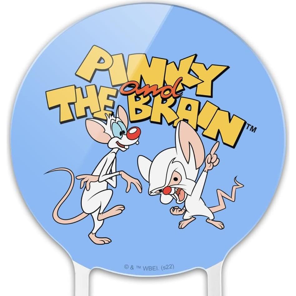 Topper de Pastel Acrílico Pinky y el Cerebro 18.42 cm