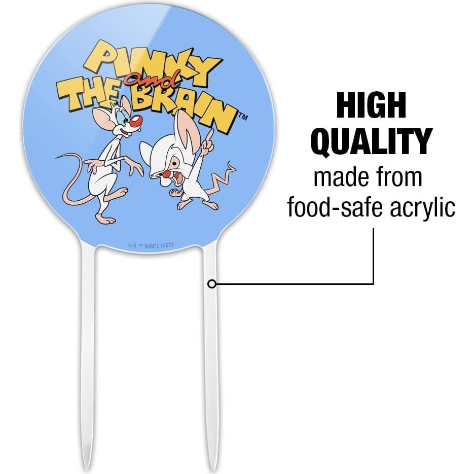Topper de Pastel Acrílico Pinky y el Cerebro 18.42 cm