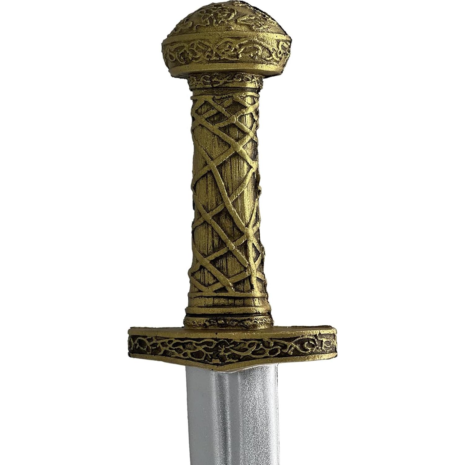 Espada Media Vikinga PU Dorada 34.29 cm para Disfraz LARP