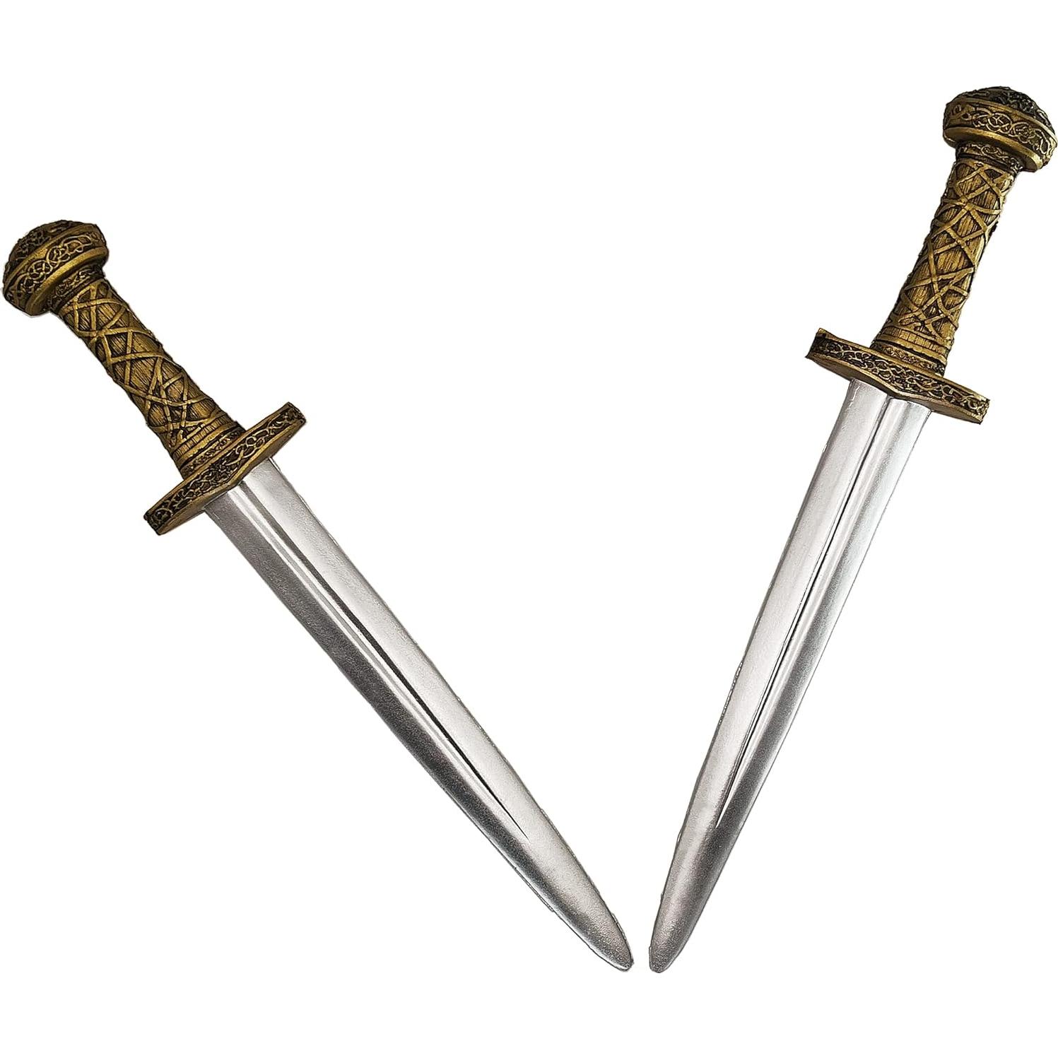 Espada Media Vikinga PU Dorada 34.29 cm para Disfraz LARP