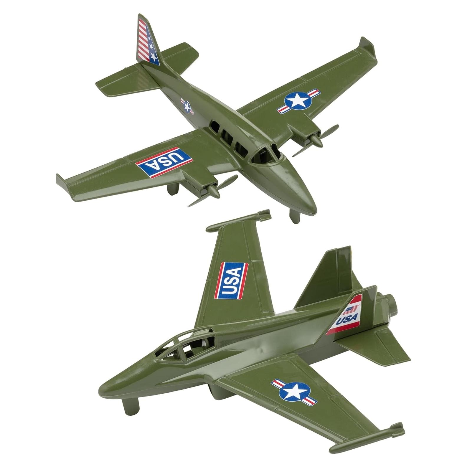 Set 2 Aeronaves TimMee: Avión Hélice y Jet Verde OD