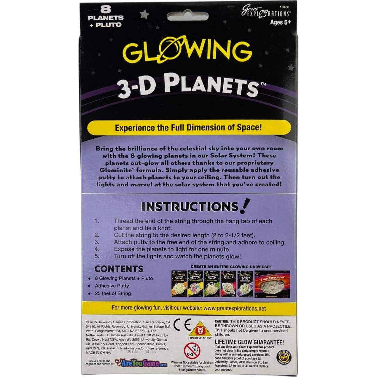 Grandes Exploraciones Planetas 3D Darice - Brillan en la Oscuridad