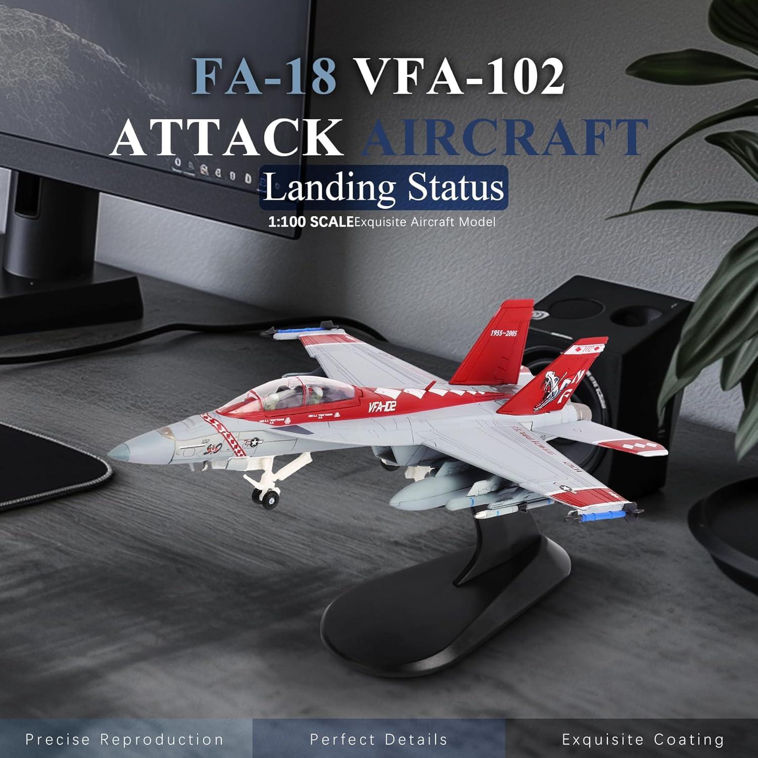 Modelo de avión militar HANGHANG F/A-18 VFA-102 1/100