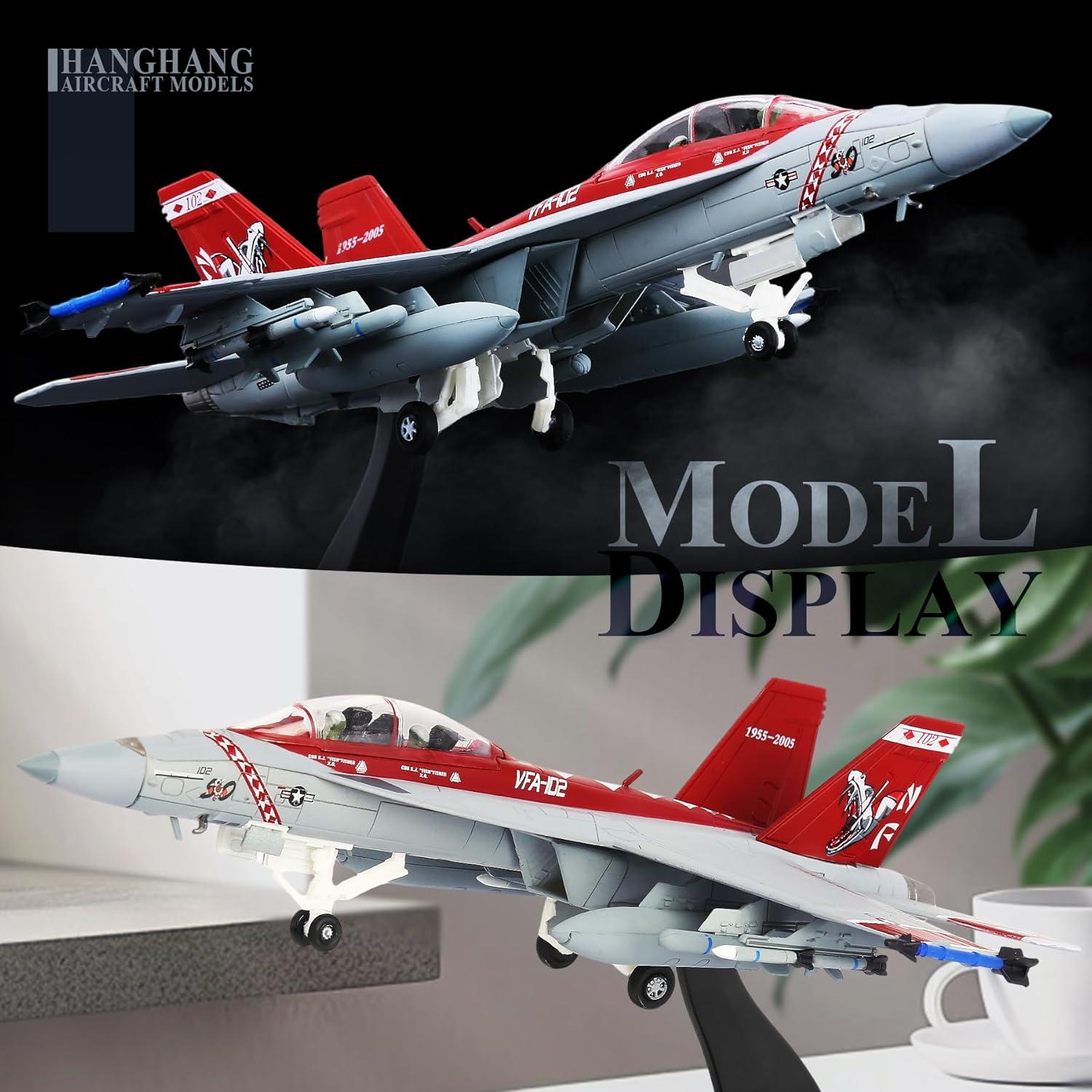Modelo de avión militar HANGHANG F/A-18 VFA-102 1/100