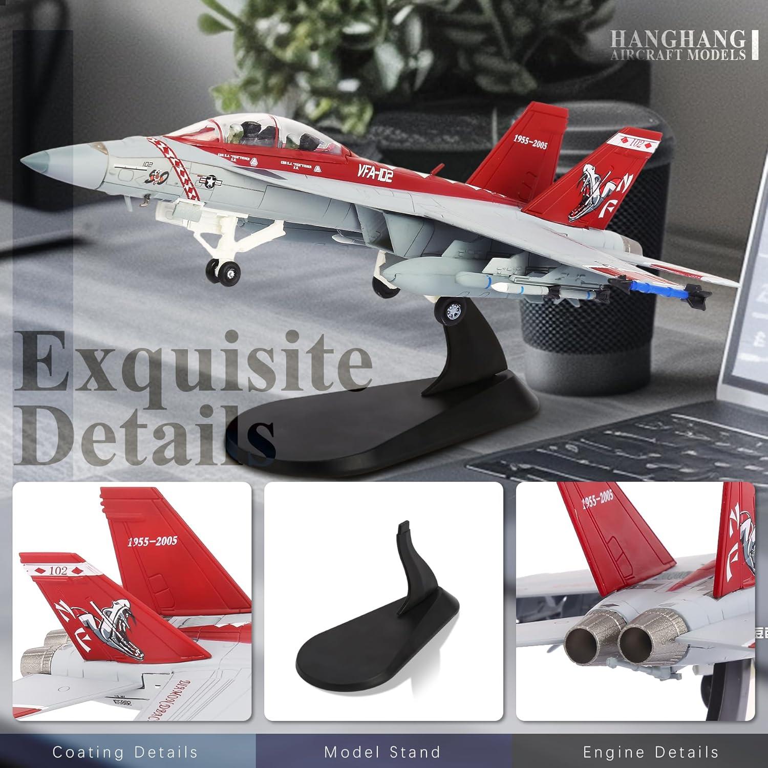 Modelo de avión militar HANGHANG F/A-18 VFA-102 1/100