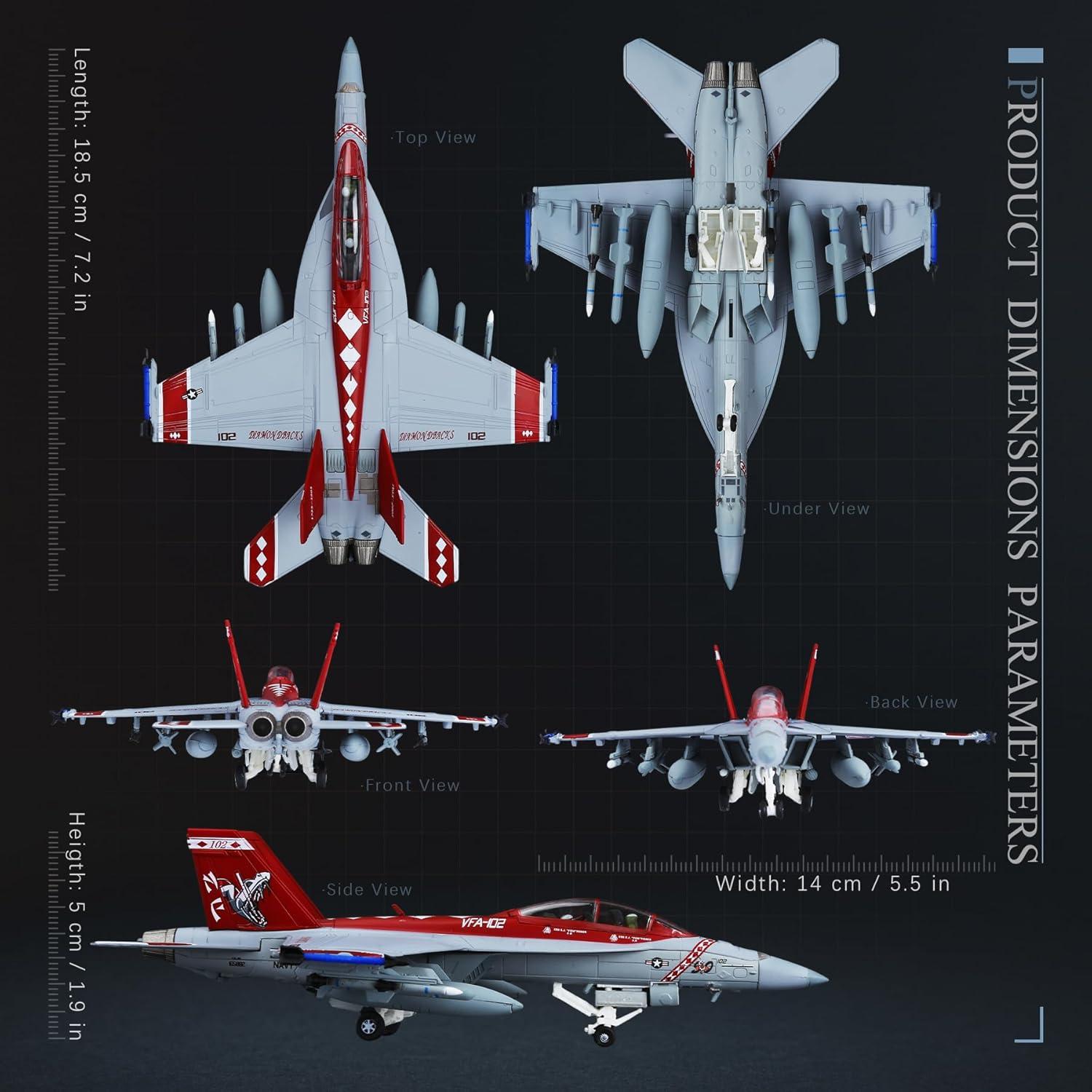 Modelo de avión militar HANGHANG F/A-18 VFA-102 1/100
