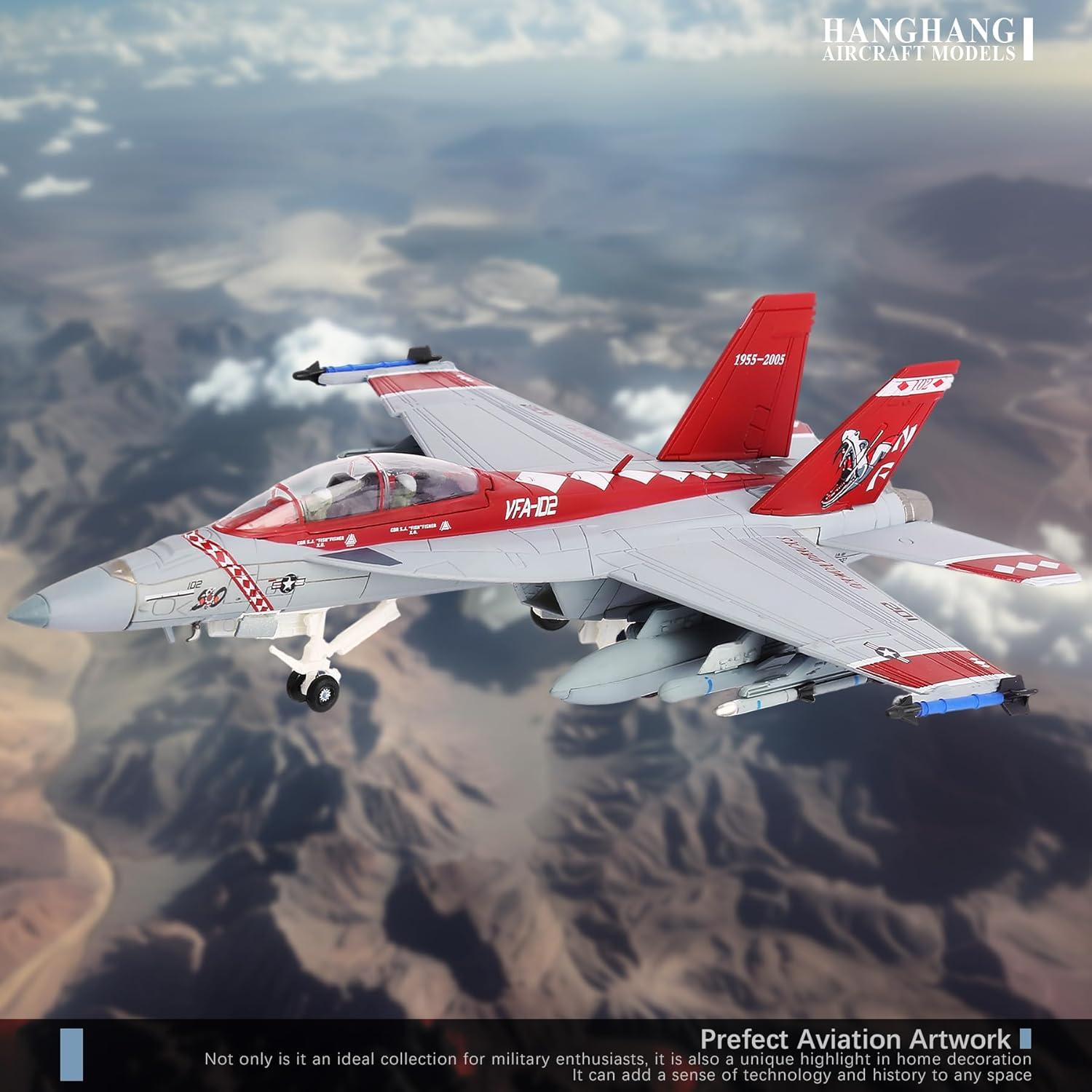 Modelo de avión militar HANGHANG F/A-18 VFA-102 1/100