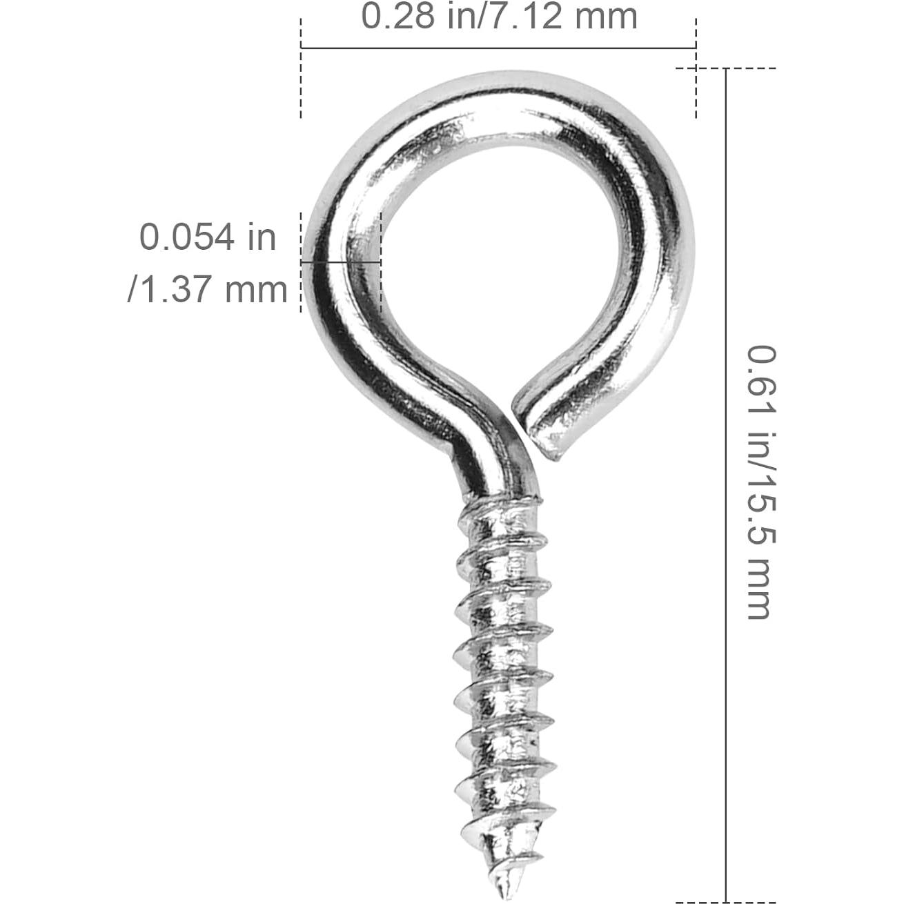 Tornillos Ojos Aovchei 150PCS Acero Inoxidable 1.5cm