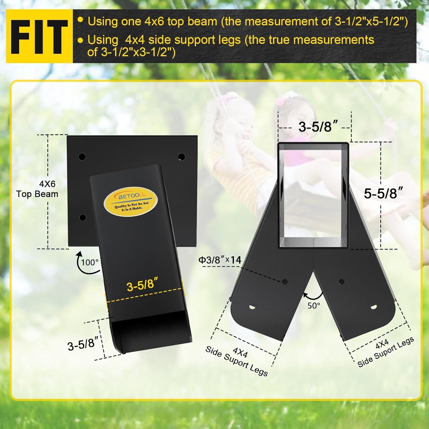 Soporte para Columpio A-Frame BETOOLL Negro - 1 Pcs, Resistente