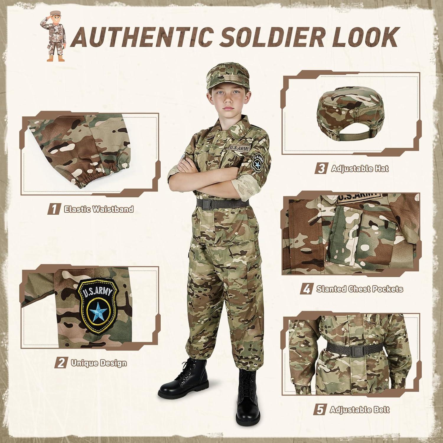 Disfraz de Ejercito Infantil Thesixowls - Soldado Militar Completo