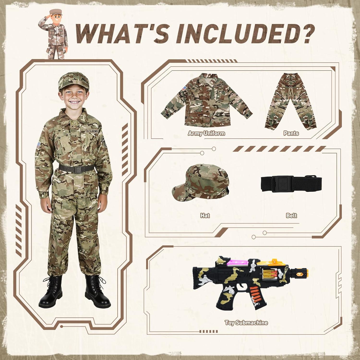 Disfraz de Ejercito Infantil Thesixowls - Soldado Militar Completo