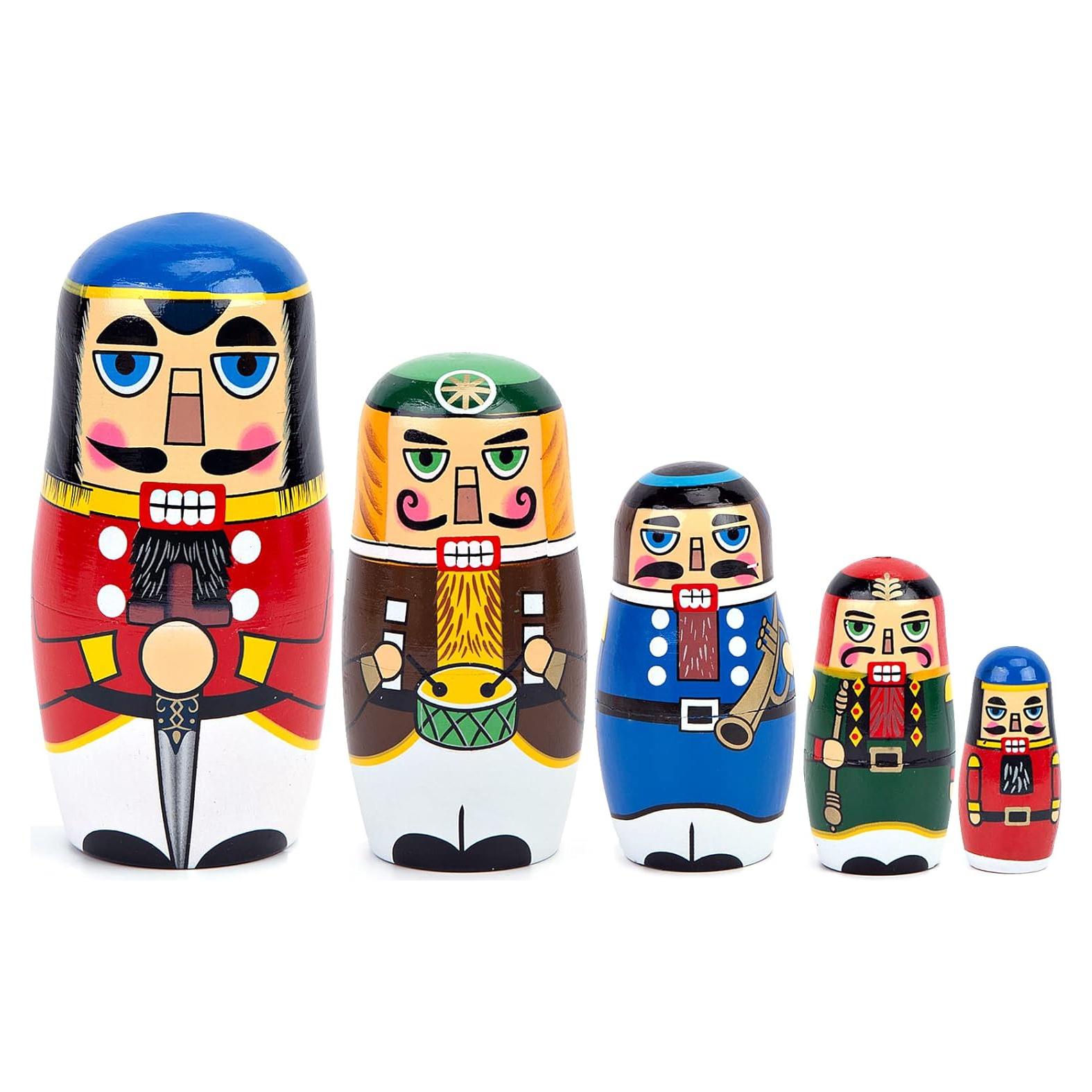 Muñecas Matryoshka Cascanueces AMOR PRESENT 5 Piezas Madera