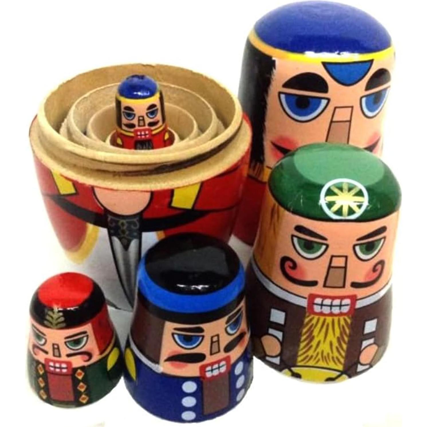 Muñecas Matryoshka Cascanueces AMOR PRESENT 5 Piezas Madera