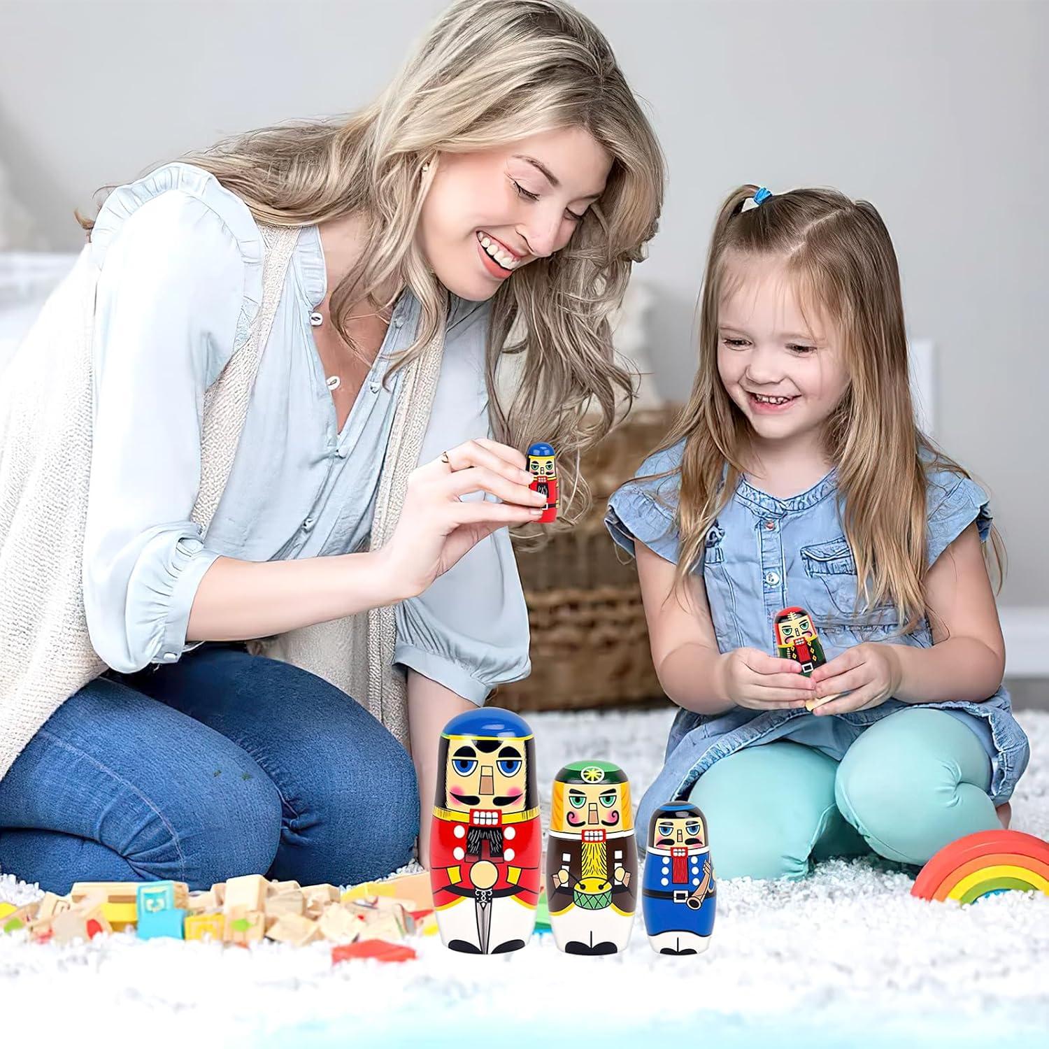 Muñecas Matryoshka Cascanueces AMOR PRESENT 5 Piezas Madera