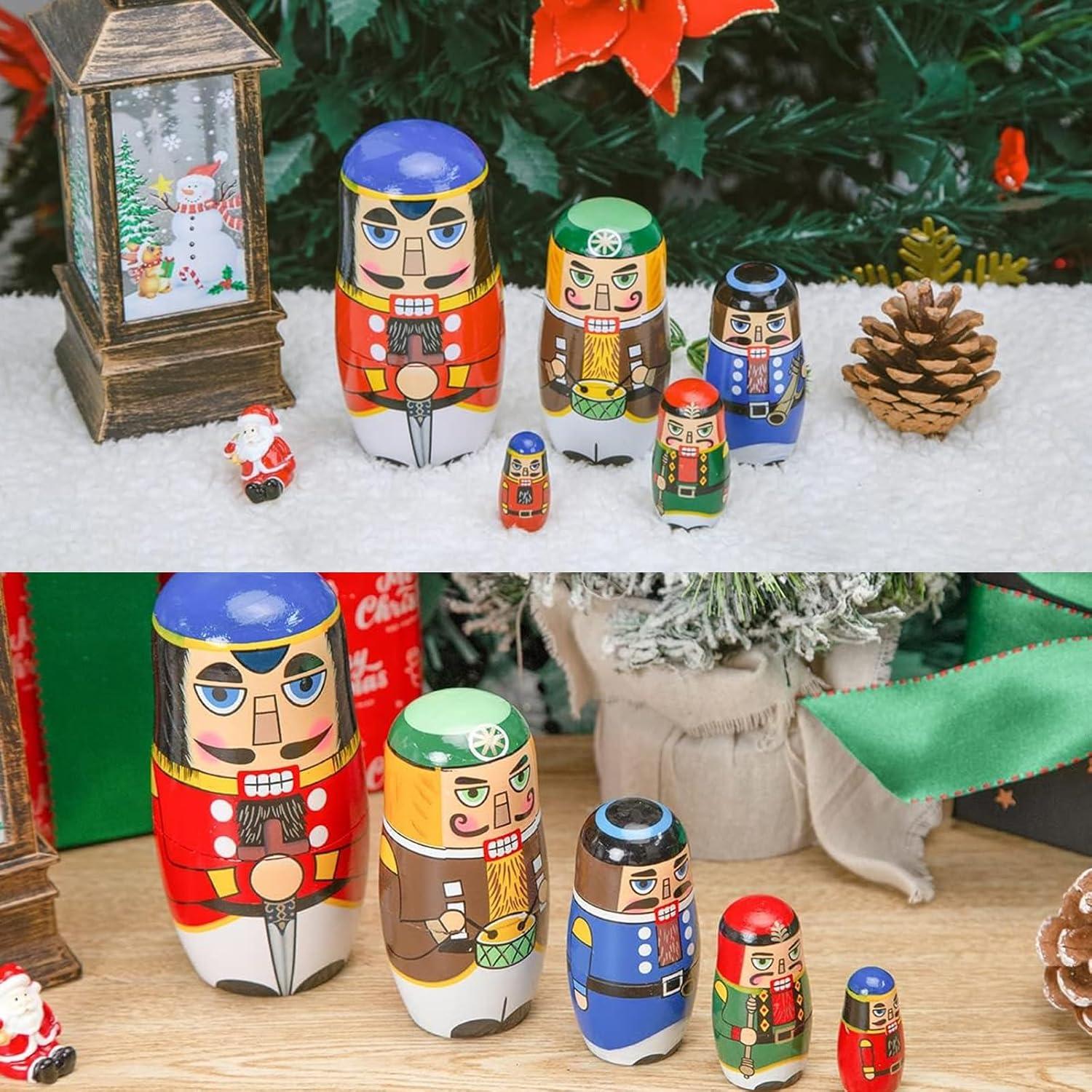 Muñecas Matryoshka Cascanueces AMOR PRESENT 5 Piezas Madera