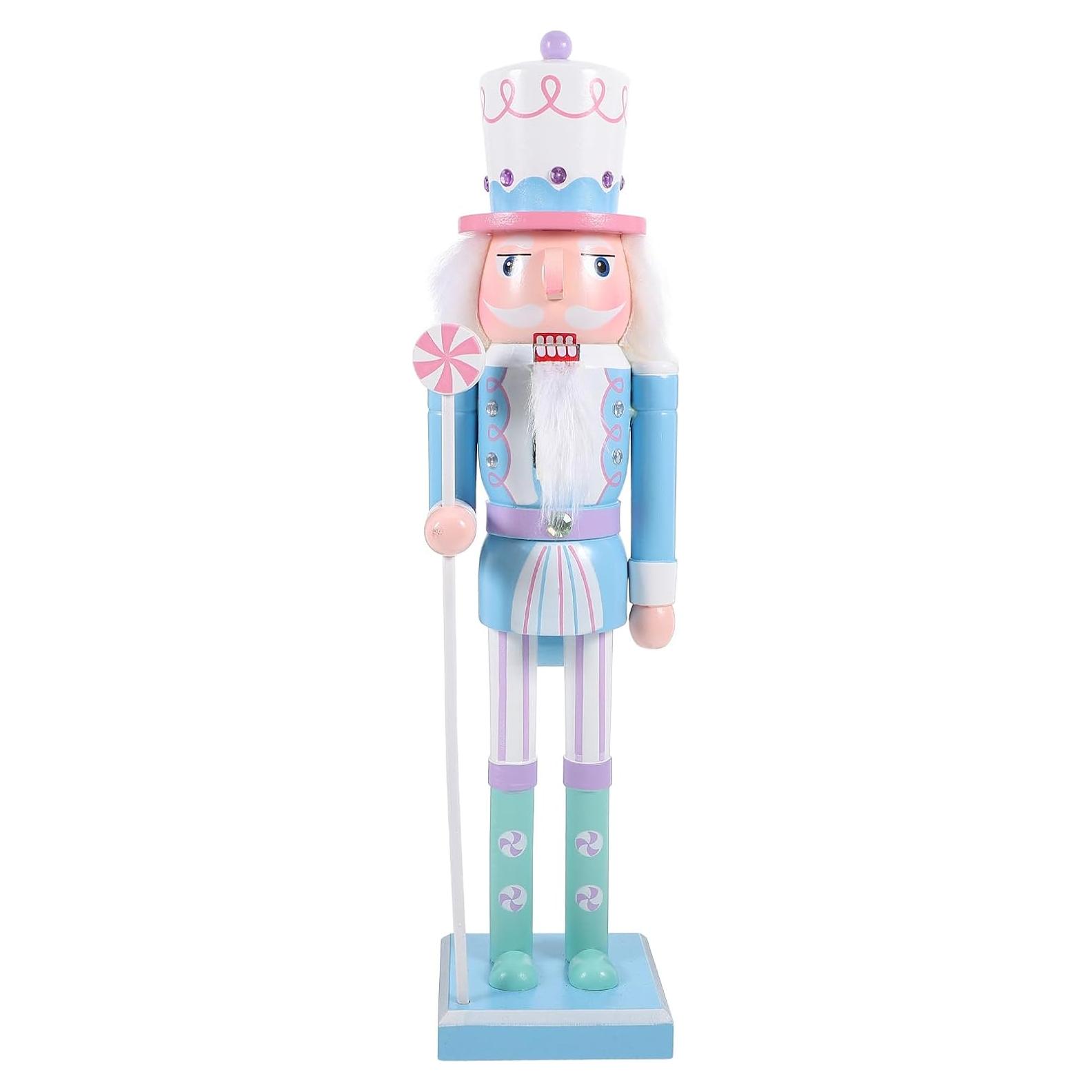 Soldado Cascanueces de Madera BESPORTBLE 38.5 cm Decoración Navideña