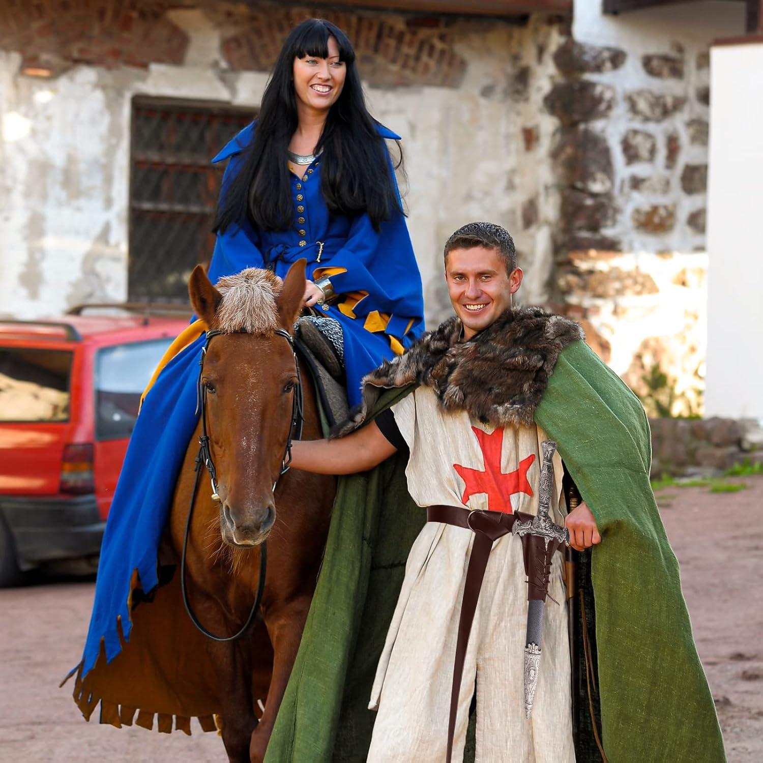 Funda de espada y cinturón de cuero medieval para cosplay