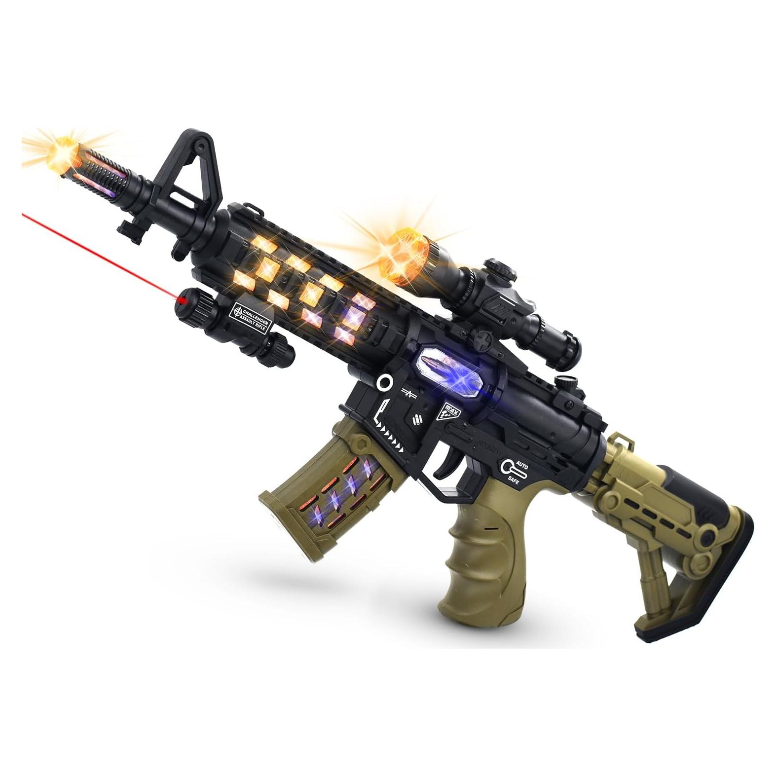 Ametralladora Iluminada HWD JQ211 con Sonido y Luz LED