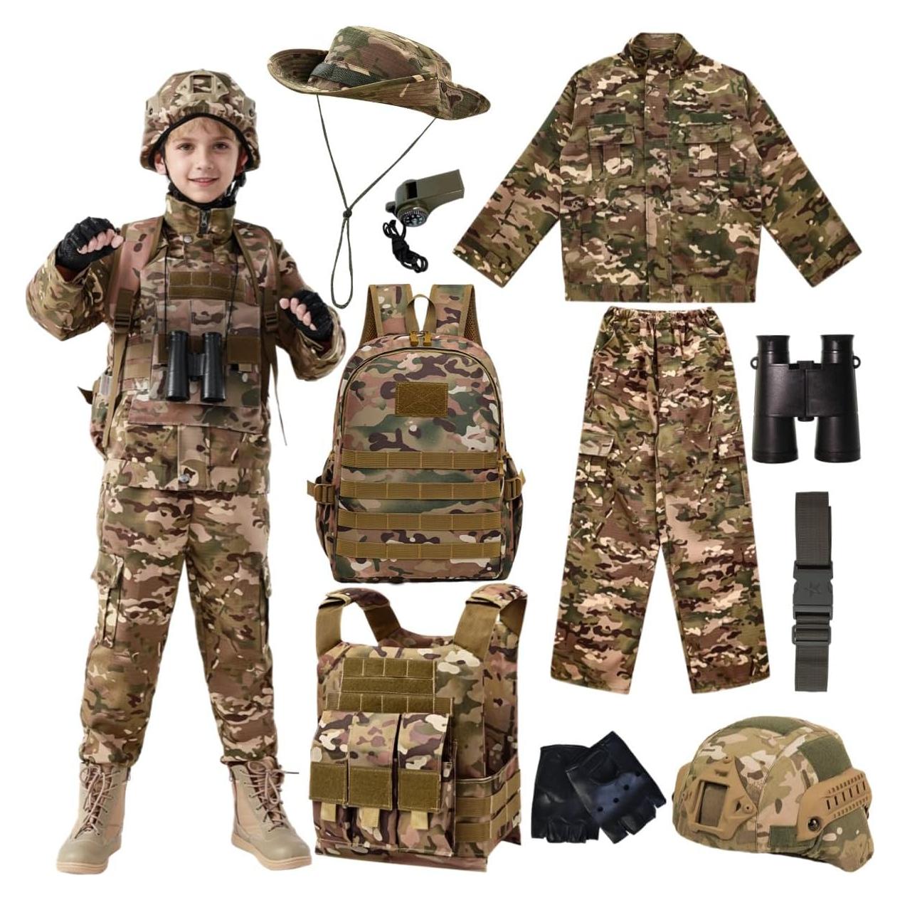 Disfraz Táctico Militar para Niños - Camuflaje Cp - 6-7 años