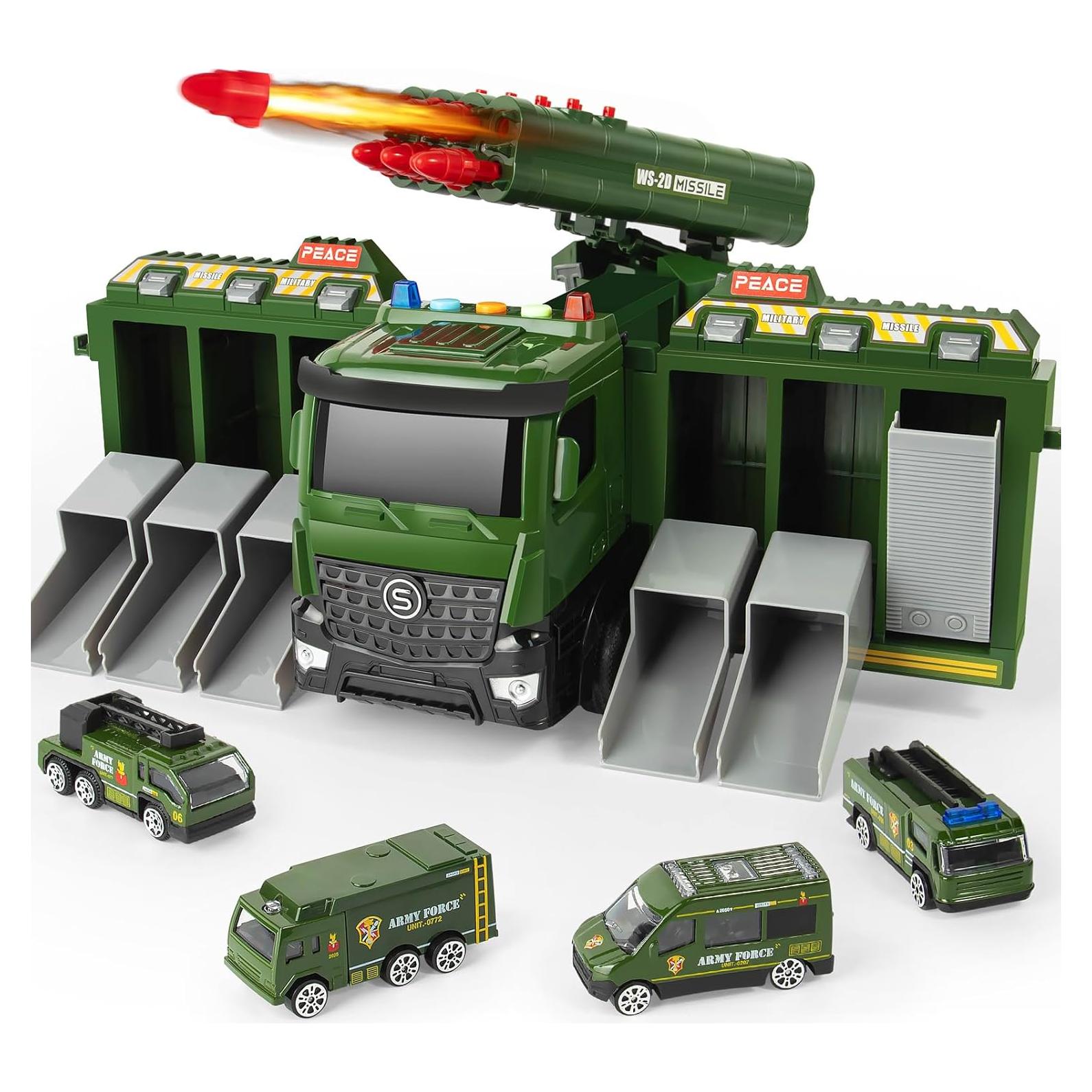 Camión Militar con 8 Misiles y 6 Mini Juguetes - Shenzhen Tubaosiji