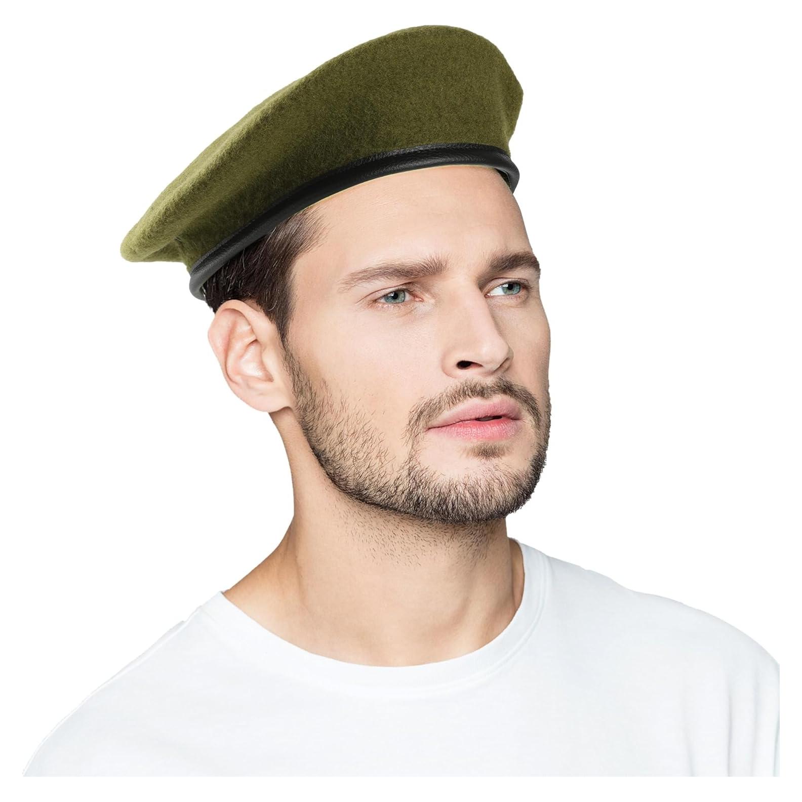 Gorro Beret Militar de Lana Verde Ejército Ajustable