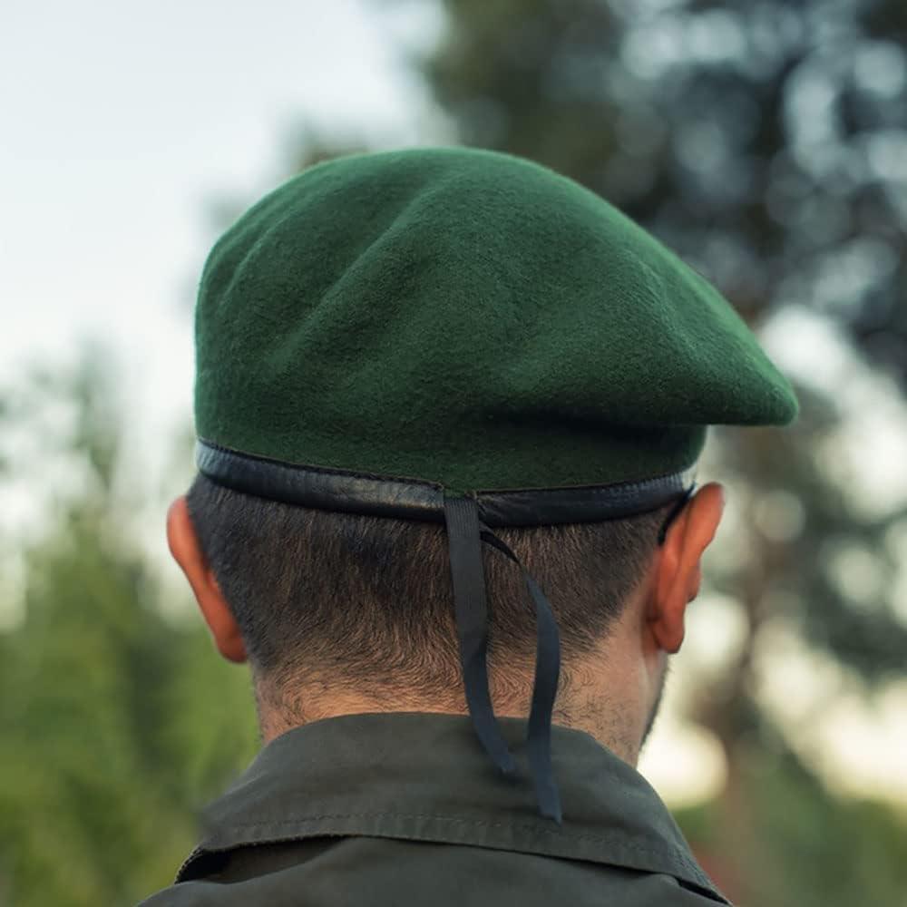 Boina Militar Gajaous para Hombre y Mujer - 100% Lana, Talla Única, Color Verde