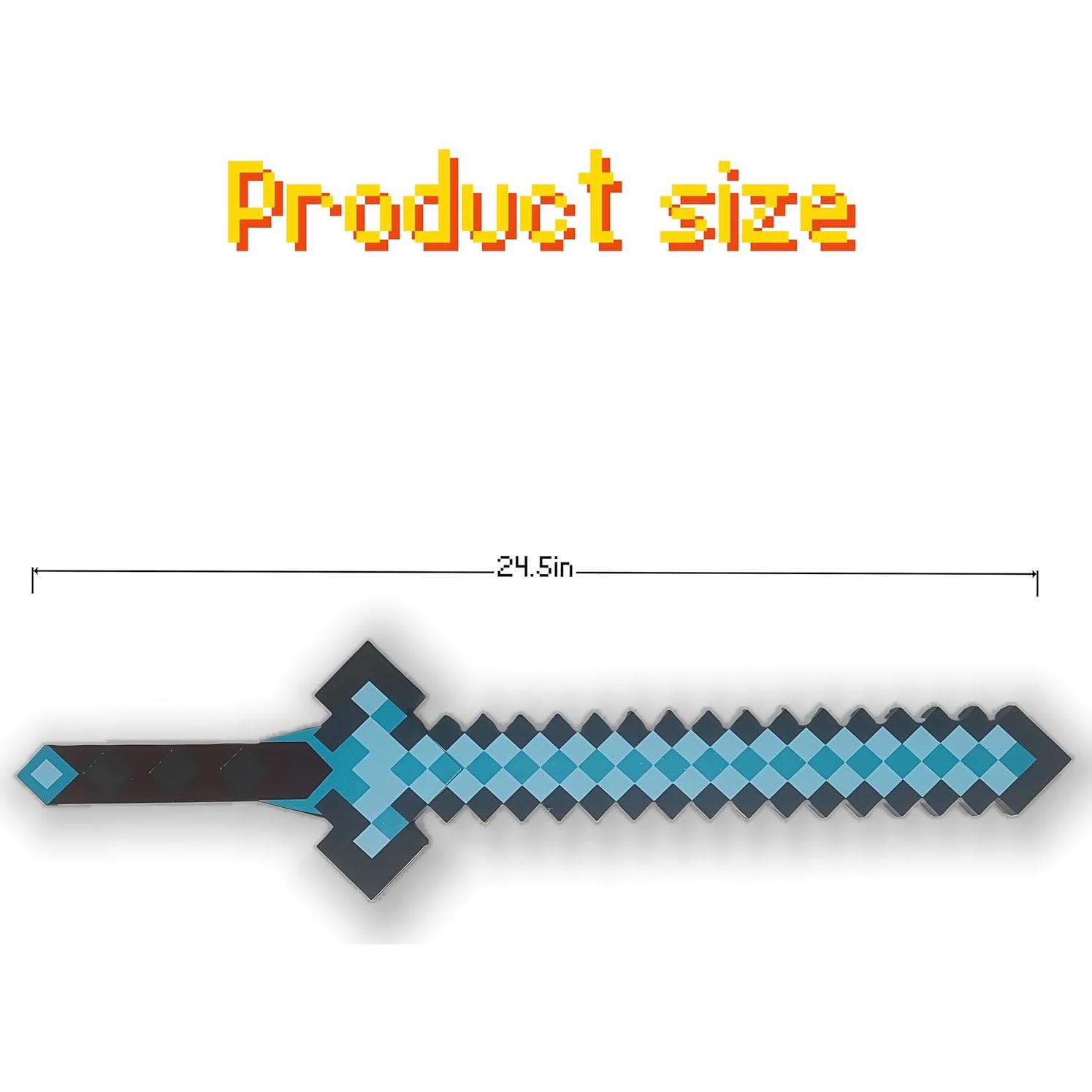 Conjunto de Armas Pixel Miner - Espada Retráctil ABS 60 cm