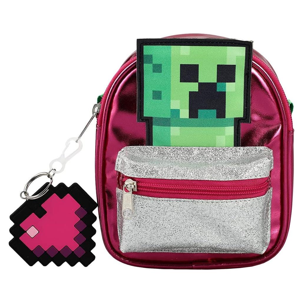 Mochila Mini Convertible Crossbody Creeper Minecraft 20.3x14x33cm