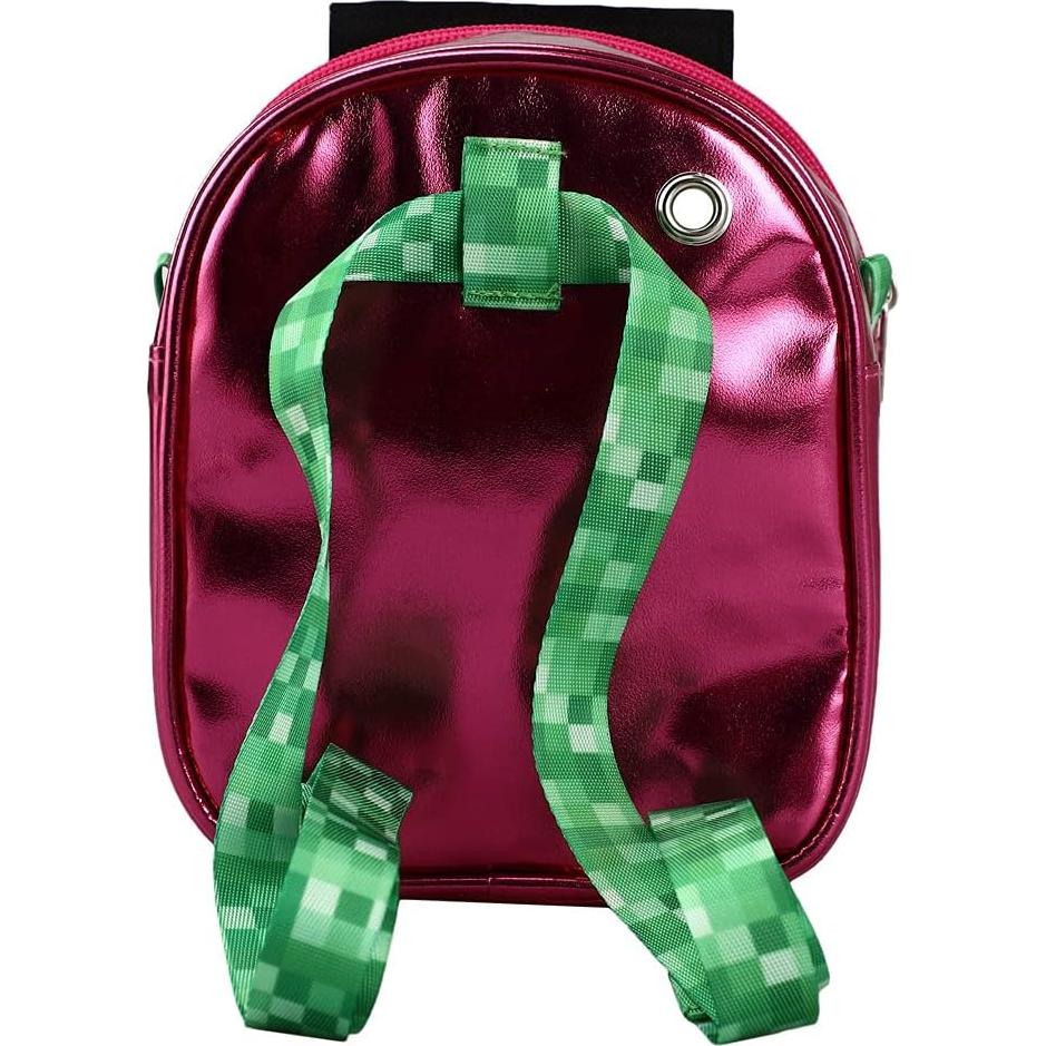 Mochila Mini Convertible Crossbody Creeper Minecraft 20.3x14x33cm
