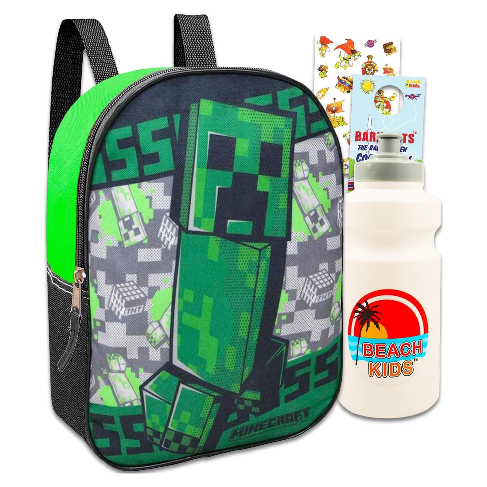 Conjunto Mochila Mini Minecraft UPD 27.9 cm + Calcomanías