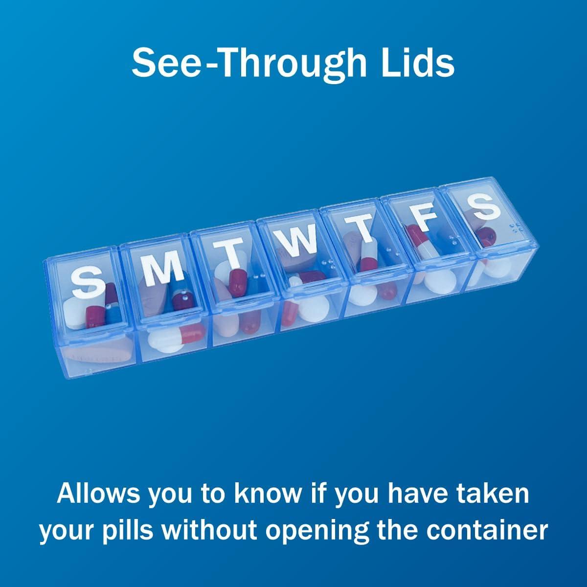 Organizador de Pastillas Semanal Amazon Basic Care Azul