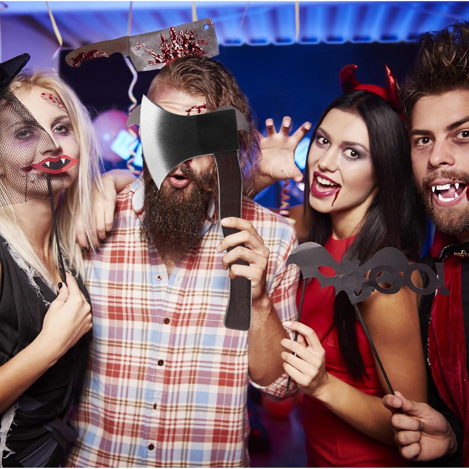 Hacha Falsa de PU LIOOBO para Disfraces de Halloween 29x11x5cm