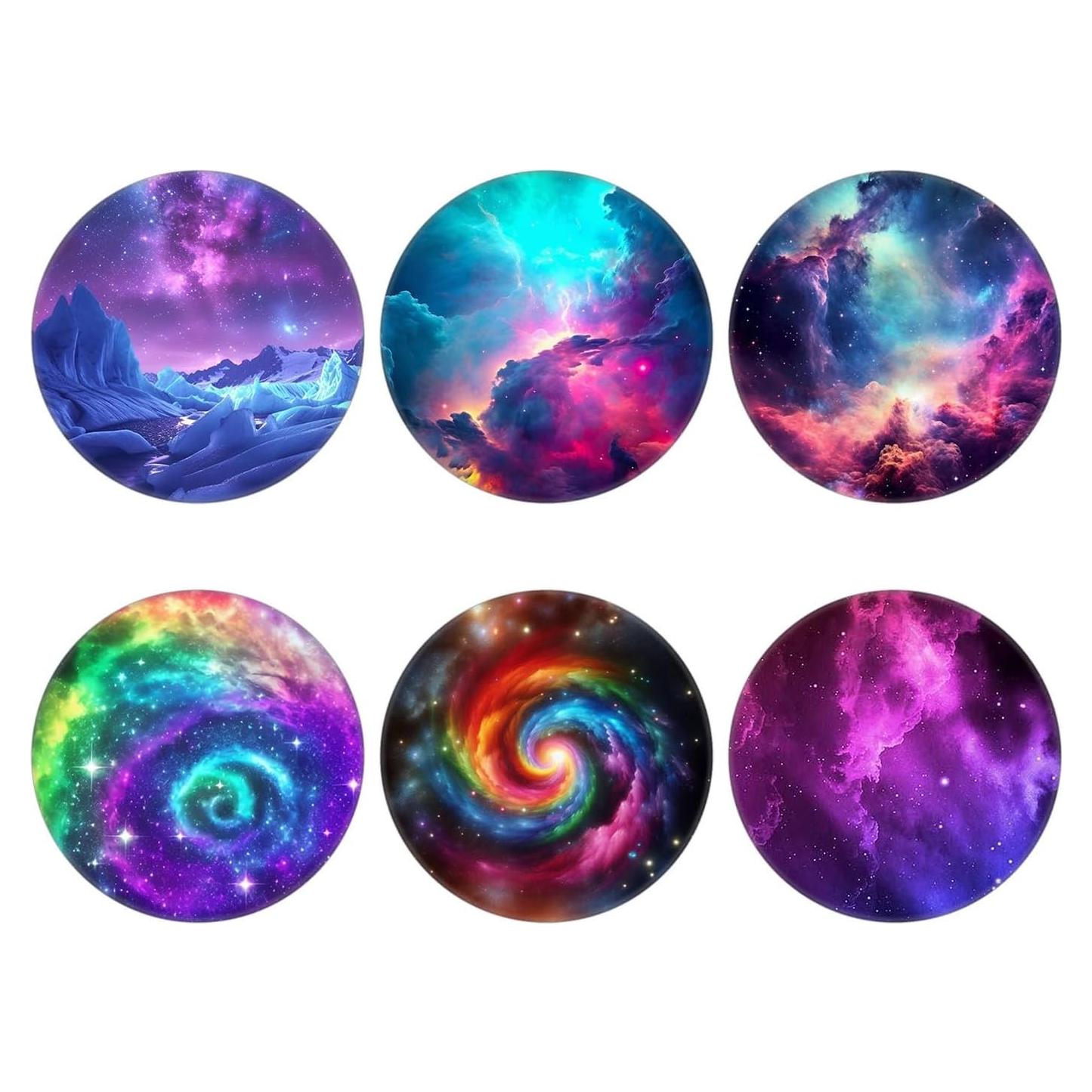 Agarre Colapsable Nsotts para Smartphones - 6 Paquete, Galaxia Azul