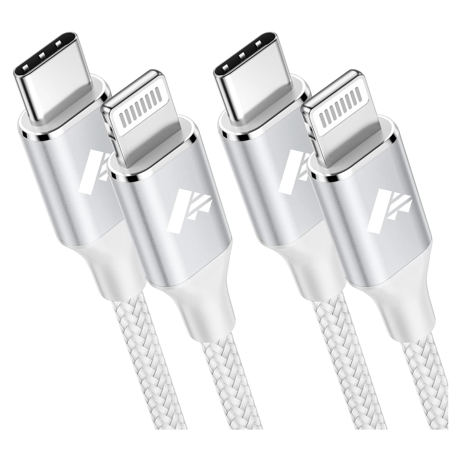 Cable USB C a Lightning 3 pies 2Pack Aiminu Carga Rápida