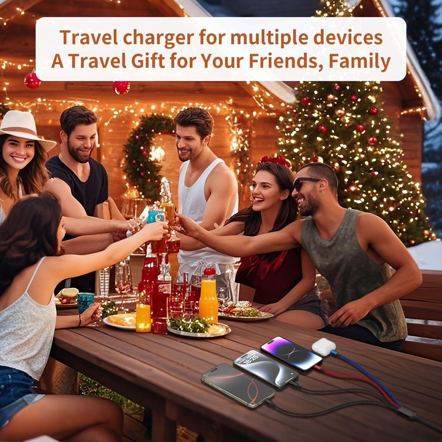 Cable de Carga 4 en 1 IDISON Multicolor 5FT para iPhone y Android